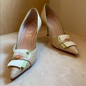 Renè Caovilla pumps cream snake skin light green